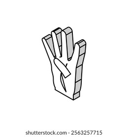 four number hand gesture isometric icon vector. four number hand gesture sign. isolated symbol illustration