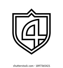 vector de icono de cuatro líneas numéricas. signo de cuatro números. símbolo de contorno aislado ilustración negra
