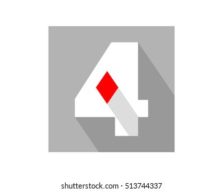 four number numeral nominal typography font diamond icon