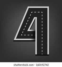 Four number. Road font
