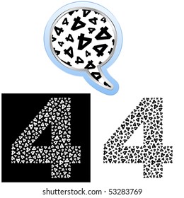 Four. Number signs. Vector illustration.