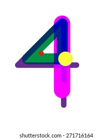 Four Number Symbol. Vector Illustration