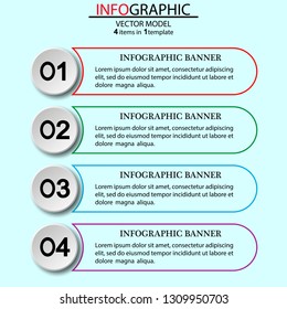 Four numbered modern infographic elements.Elements of infographics for business,advertising, presentation,process diagram, workflow layout, banner, flow chart, info graph.Info background.