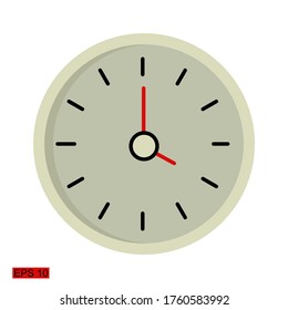 
four o'clock, flat style. illustration of a wall clock