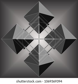 Four Octahedron Make Rhomb Geometric Vector 52