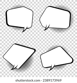 Estilo de arte de cuatro pops ómicos y palabra de juego inteligente Prueba. Diseño de ilustración vectorial. Burbuja de discurso de historietas retro sobre diseño de fondo transparente
