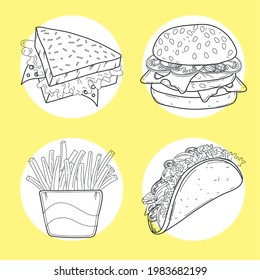 four one line set foods