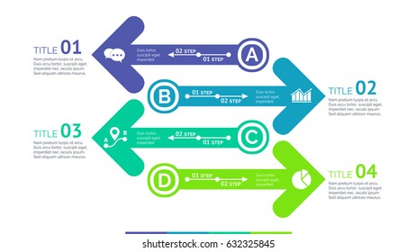 Four Opposite Arrows Slide Template