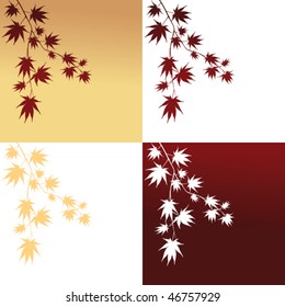 four option of abstract Japanese maple leaf design
