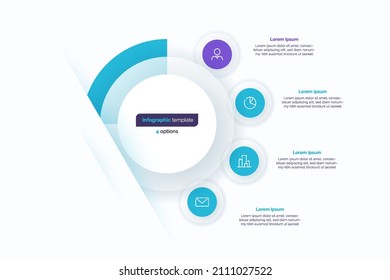 Four option circle infographic design template. Vector illustration.