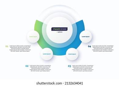 Four option circle infographic design template. Vector illustration.