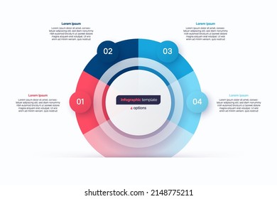 Four option circle infographic design template. Vector illustration.