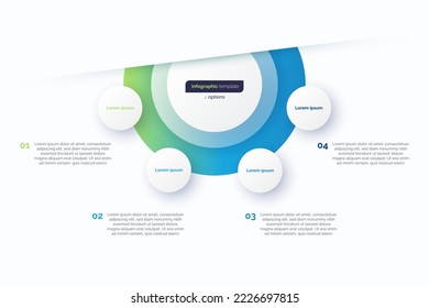 Four option circle infographic design template. Vector illustration.