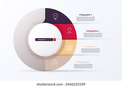 Four option cycle infographic chart. Vector illustration.