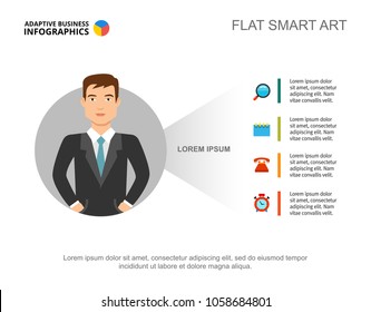 Four option infographic design. Editable template for step diagram, process chart. Creative concept for presentation, project, report. Can be used for topics like business, startup, management