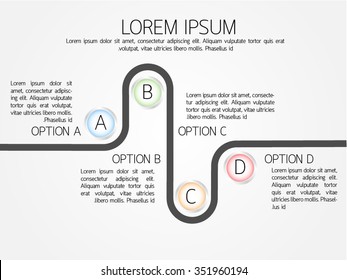 Four option infographic, Eps10, vector illustration.