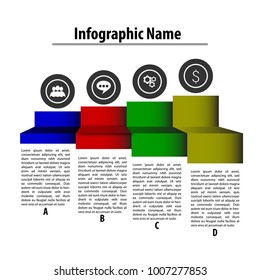 Four option infographic illustration template. EPS10. For presentations, brochures, banners, website and graphics.