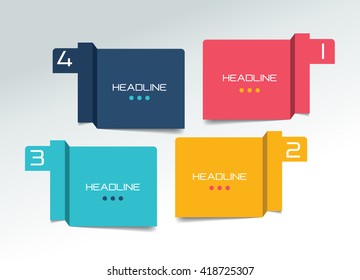 Four option  schedule, tab, banner. Minimalistic vector design infographic.