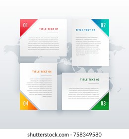 four options banner design with different colors