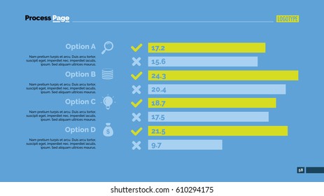 Four Options Bar Chart Slide Template