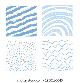 Four options for a blue abstract background with the sea.