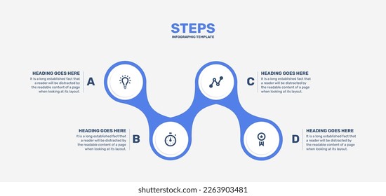 Vier Optionen Circle Infografik Template Design