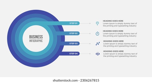 Vier Optionen Circle Infografik Template Design