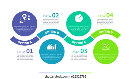 Modelo de slide de quatro opções círculos