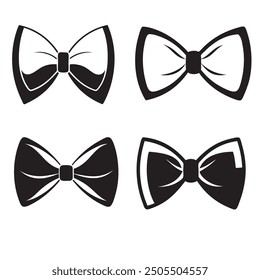 Four options for classic bow ties. Vector illustration