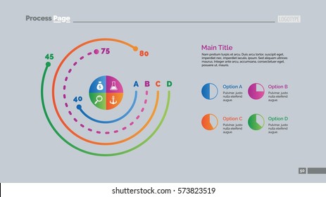 Four Options Doughnut Chart Slide Template