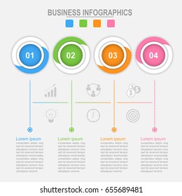 Four Options Infographic Connection Process Template Stock Vector ...