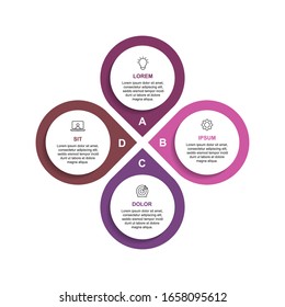 Vier Optionen Infografik-Vorlage, Business Design-Element Vektorillustration