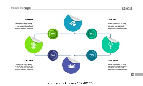 Four options percentage chart template for presentation