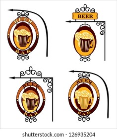 Four options signs for beer cafe.