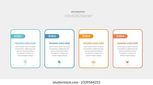Diseño de plantilla de Infografía cuadrada de cuatro opciones