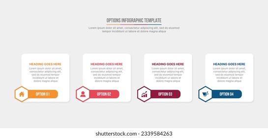 Four Options Square Infographic Template Design