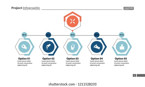 Four options under main point slide template. Business data. Graph, chart, design. Creative concept for infographic, report. Can be used for topics like marketing, workflow, management