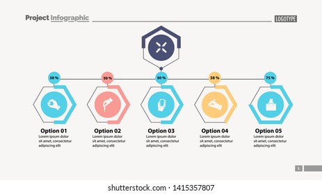 Four options under main point slide template. Business data. Graph, chart, design. Creative concept for infographic, report. Can be used for topics like marketing, workflow, management
