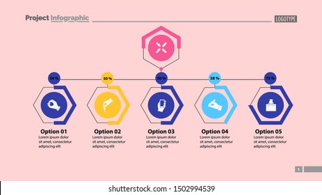 Four options under main point slide template. Business data graph, chart design. Creative concept for report  infographic. Can be used for topics like marketing, workflow, management