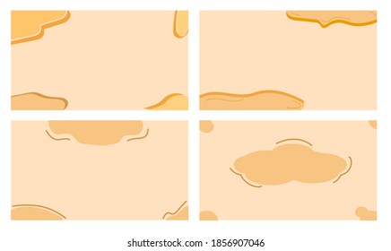 cuatro elementos y forma de dibujos animados de fondo naranja, de color suave y pastel