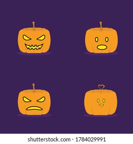 El fantasma de la calabaza linda de cuatro naranjas