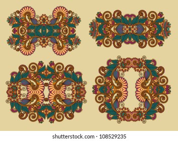 four ornamental floral adornment