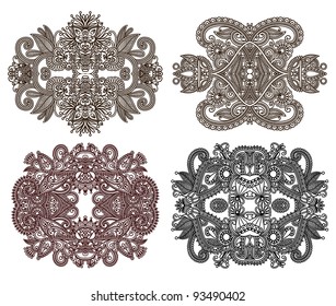 four ornamental floral  adornment