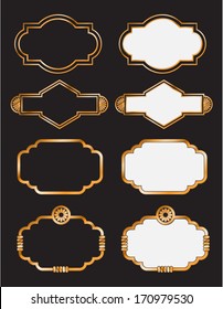 Collection Decorative Gold Black Frames Stock Vector (Royalty Free ...