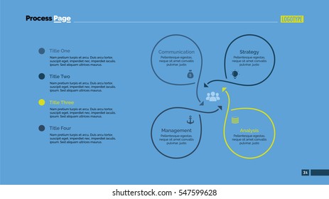 Four Outlined Ideas Slide Template