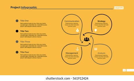 Four Outlined Ideas Slide Template