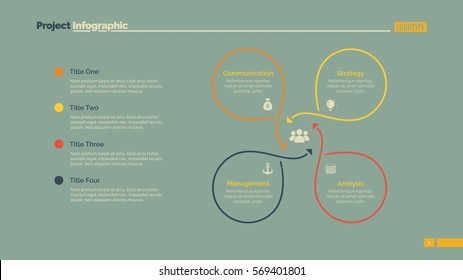 Four Outlined Ideas Slide Template