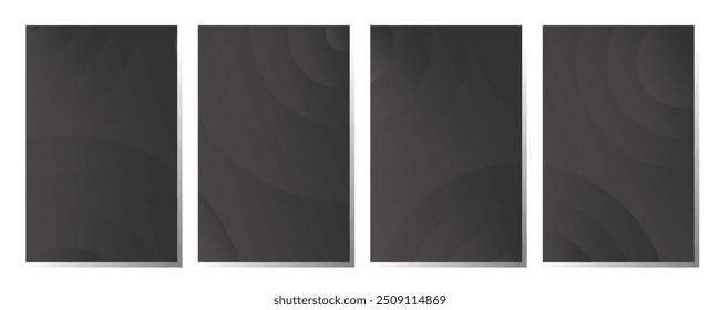 Quatro círculos pretos sobrepostos em um plano de fundo escuro. Design simples e minimalista para vários projetos.