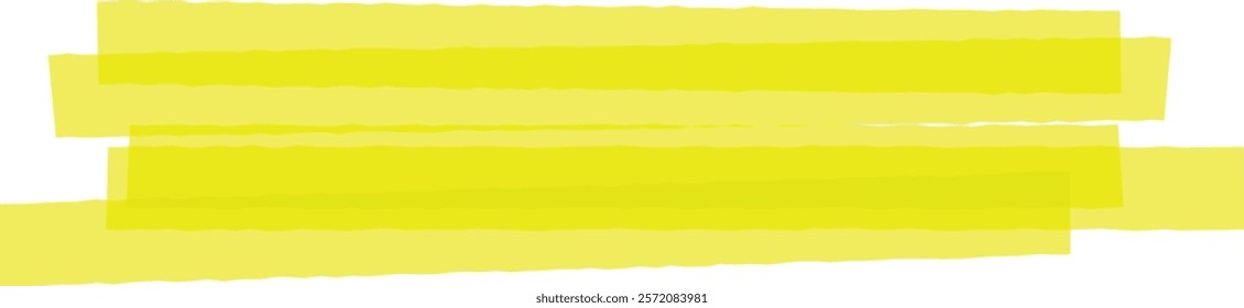 Four overlapping fluorescent yellow highlighter strokes are creating a vibrant visual effect, adding a pop of color and emphasis to any design project