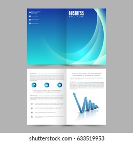 Four pages Brochure, Template with glossy abstract design and infographic element for your Business reports and presentations.